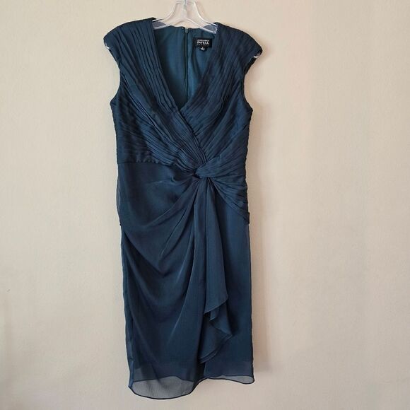 ADRIANA PAPPEL Evening Womens Green Mini Drees Size 8 Glam, Formal - Picture 6 of 10